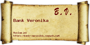 Bank Veronika névjegykártya